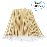 6 Inch Cotton Swabs with Bamboo Handles Cotton Tipped Applicator
